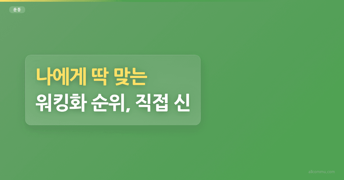 나에게 딱 맞는 워킹화 순위, 직접 신